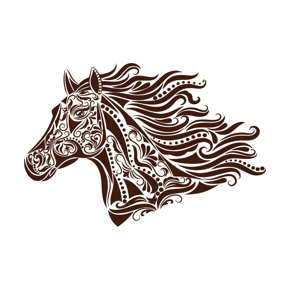 Mural And Wall Vinyl Decal Horse Floral Pattern Animal Talisman Personalized Customization