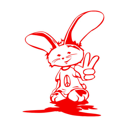Lettering Decals Cute Peace Bunny Rabbit Animals Teens Tattoo Culture