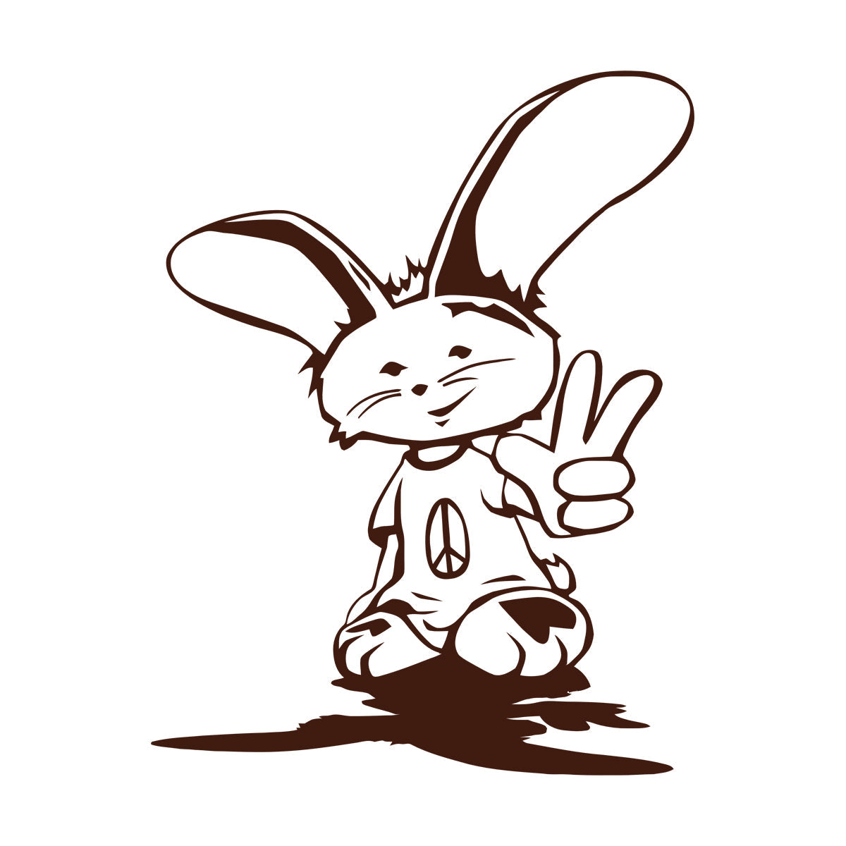 Lettering Decals Cute Peace Bunny Rabbit Animals Teens Tattoo Culture