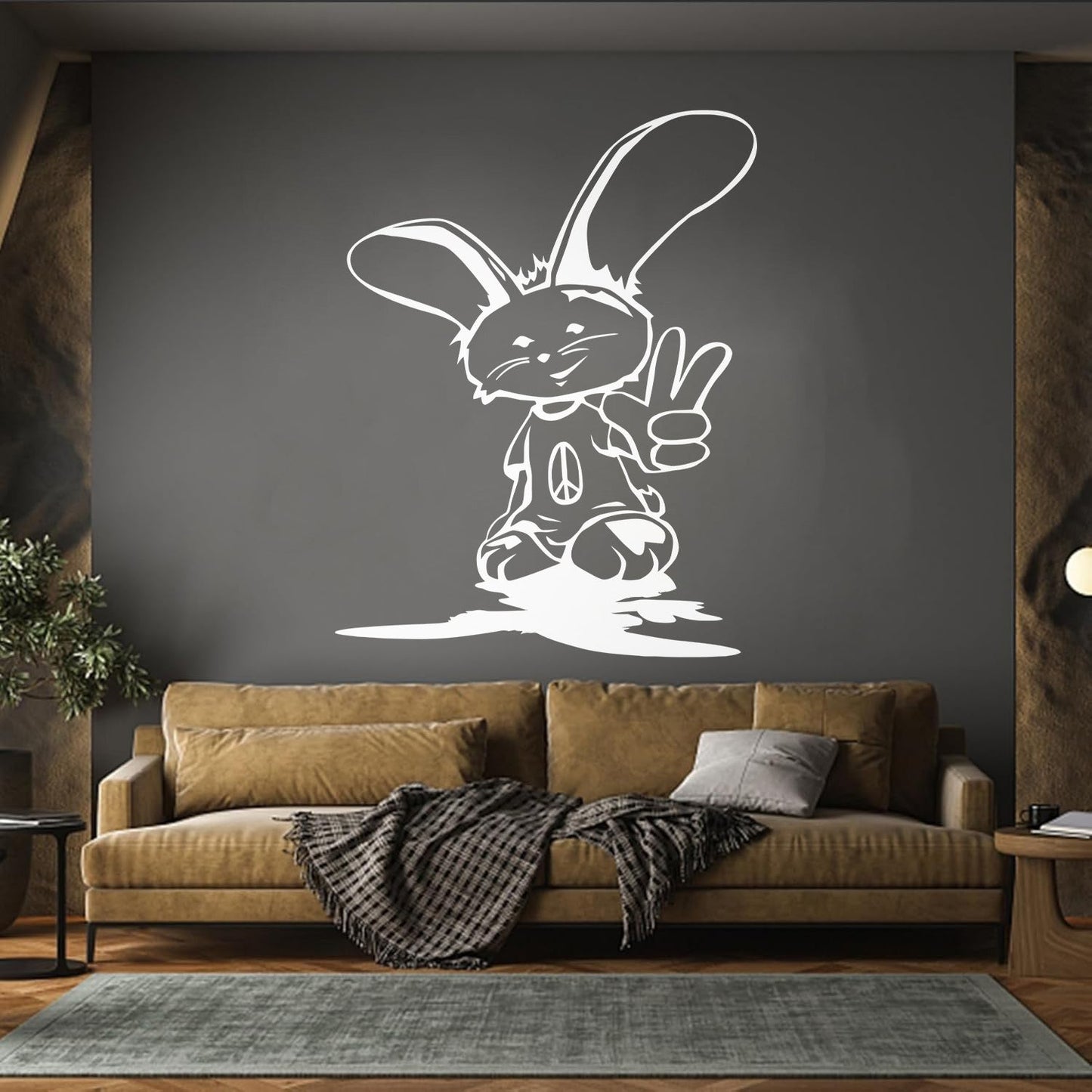 Lettering Decals Cute Peace Bunny Rabbit Animals Teens Tattoo Culture