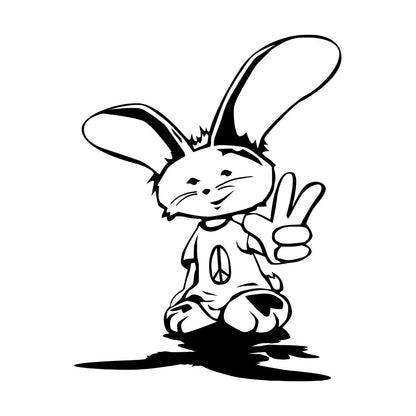 Lettering Decals Cute Peace Bunny Rabbit Animals Teens Tattoo Culture