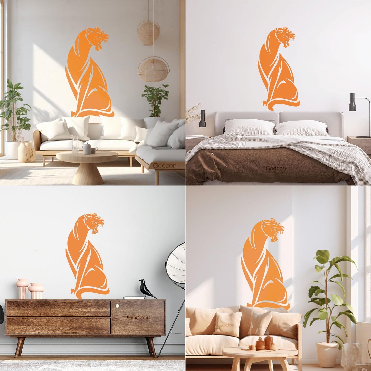 Wall Decals Pvc Dangerous Wild Animals Panther Predator Removable Without Leaving Glue