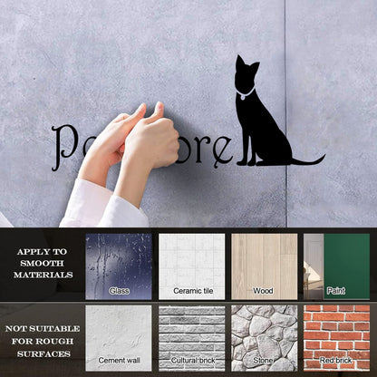 Lettering Stickers Pet Store Logo Home Animals Self Adhesive