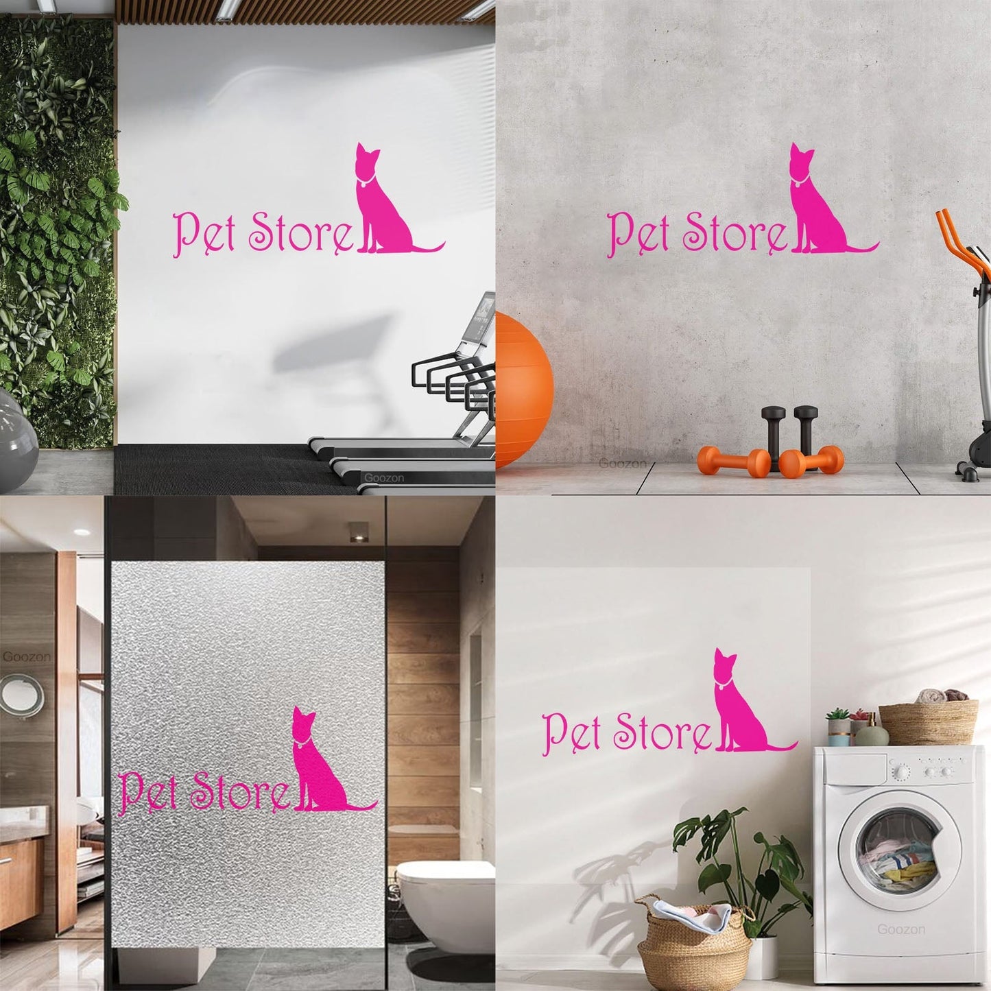 Lettering Stickers Pet Store Logo Home Animals Self Adhesive