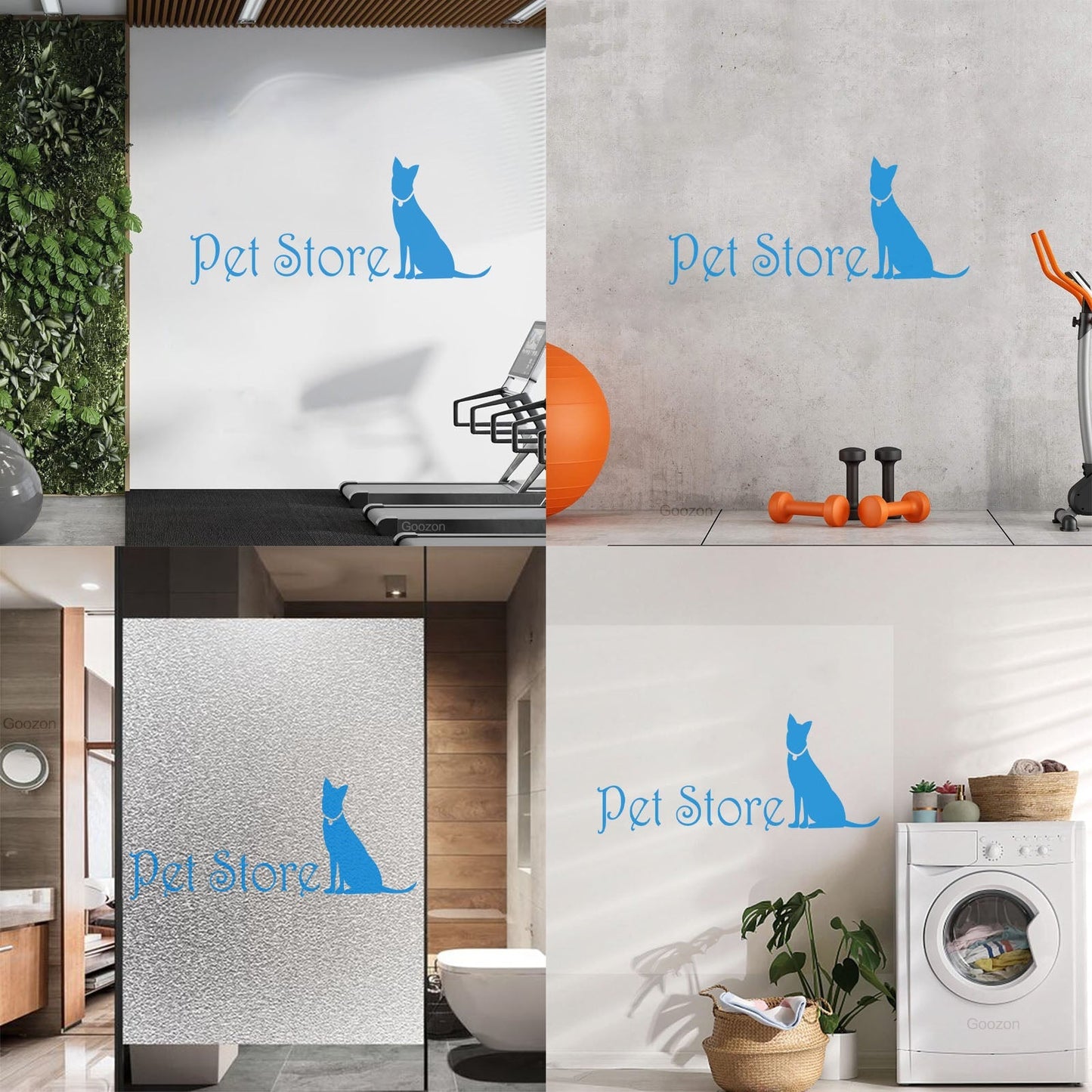 Lettering Stickers Pet Store Logo Home Animals Self Adhesive