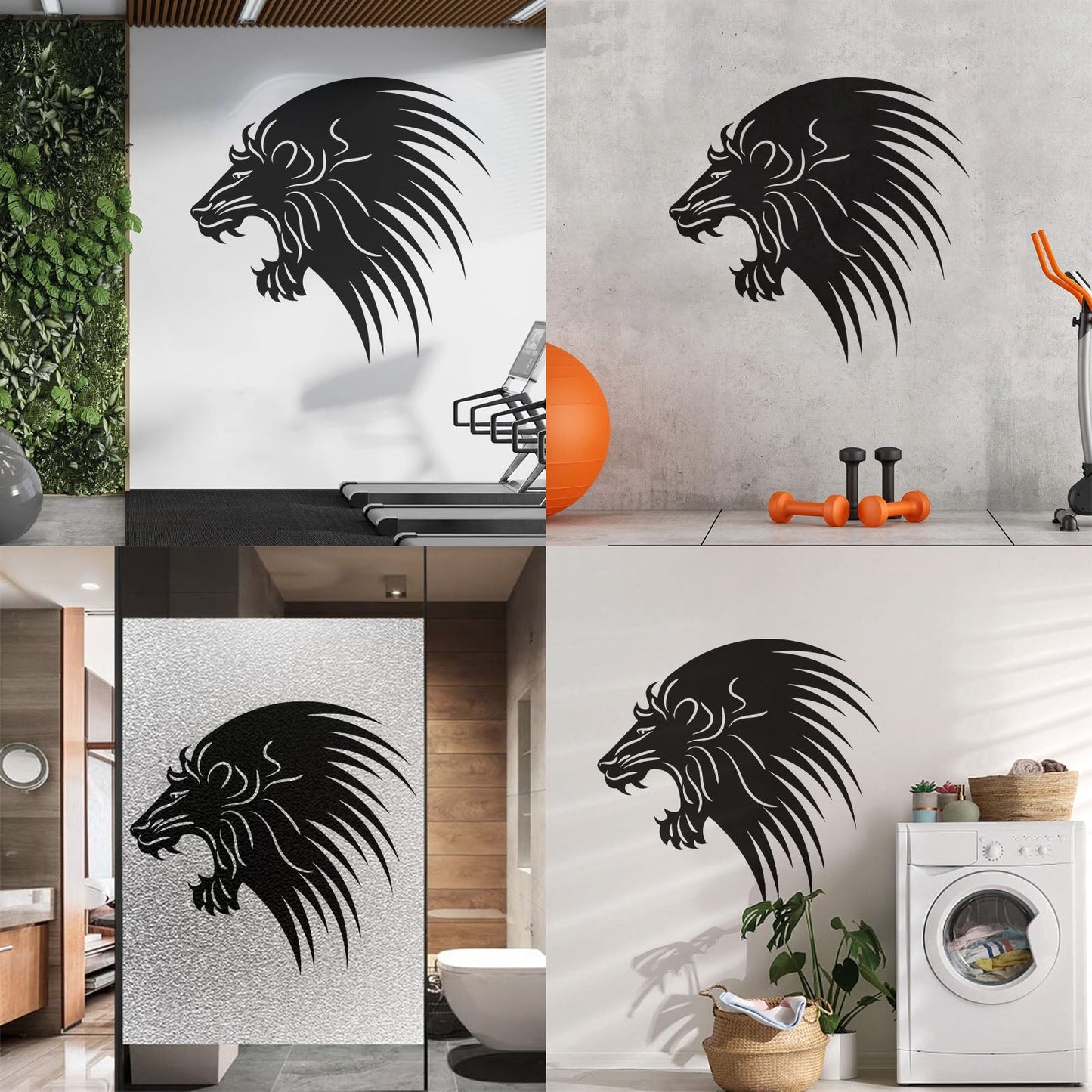 Wall Decals Paster Paper Wild Animals Lion Head Predator Do Not Damage The Wall Surface