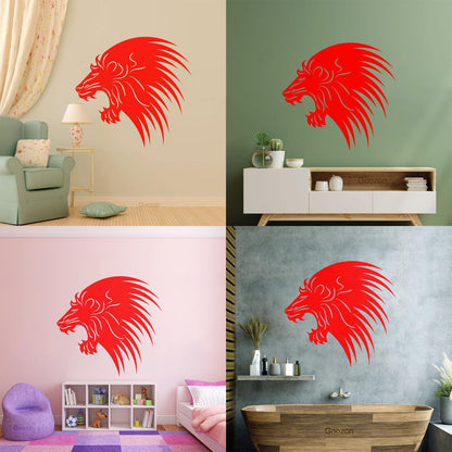 Wall Decals Paster Paper Wild Animals Lion Head Predator Do Not Damage The Wall Surface