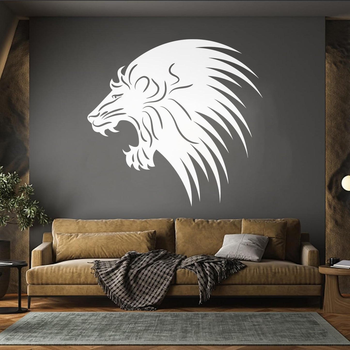 Wall Decals Paster Paper Wild Animals Lion Head Predator Do Not Damage The Wall Surface