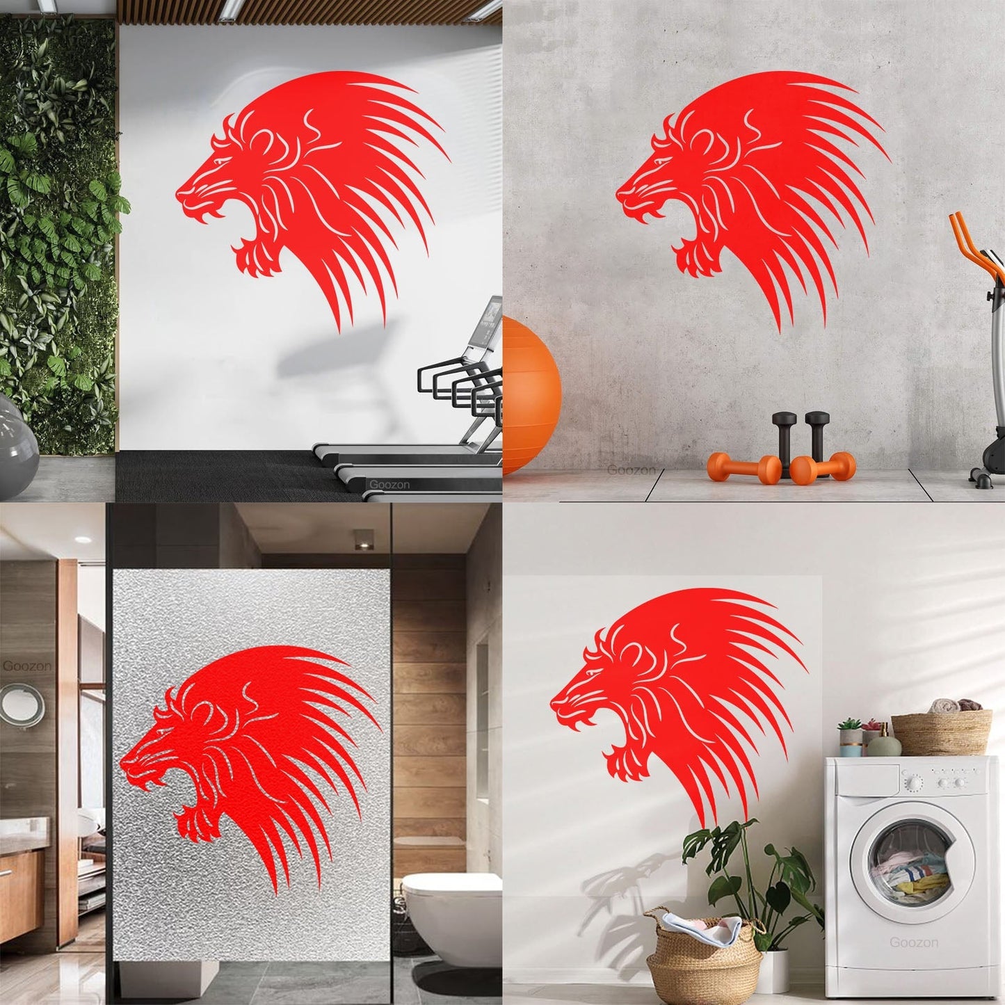 Wall Decals Paster Paper Wild Animals Lion Head Predator Do Not Damage The Wall Surface