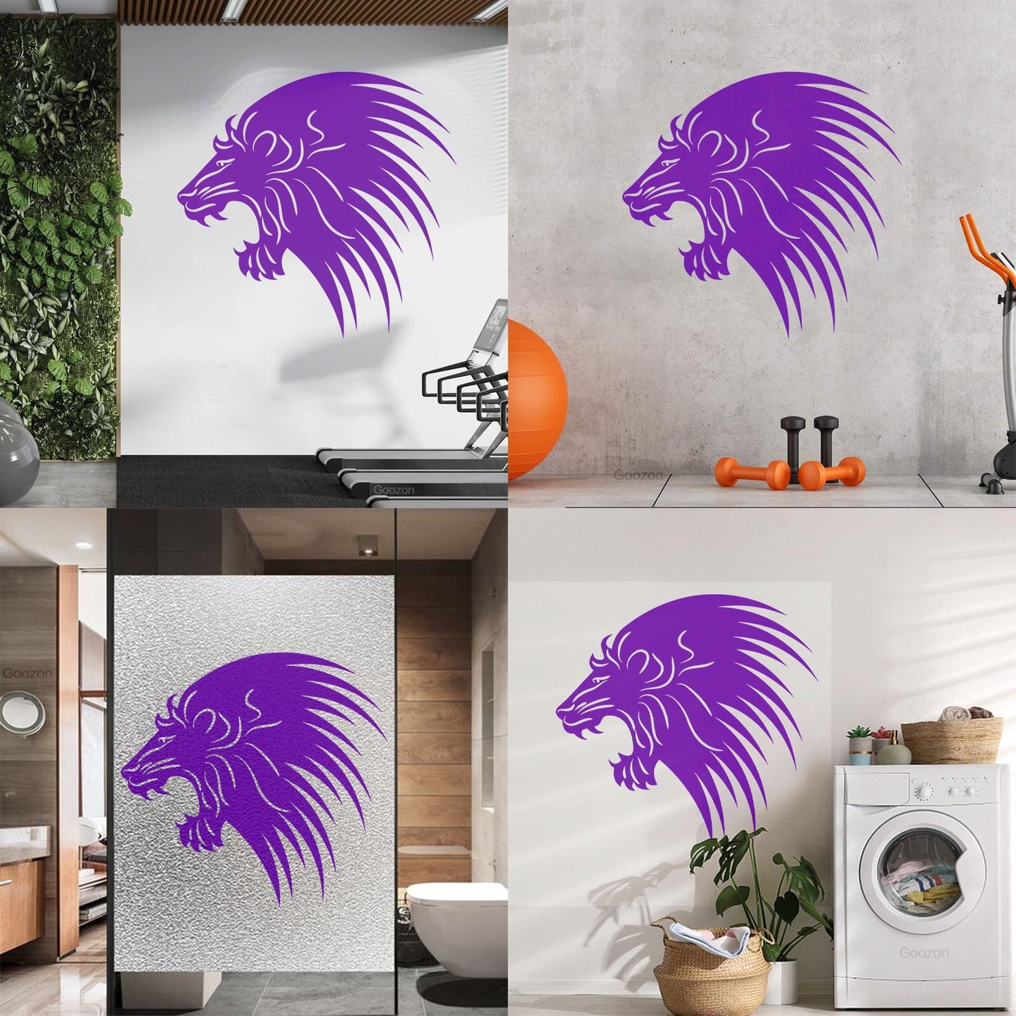 Wall Decals Paster Paper Wild Animals Lion Head Predator Do Not Damage The Wall Surface