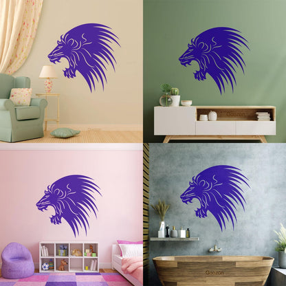 Wall Decals Paster Paper Wild Animals Lion Head Predator Do Not Damage The Wall Surface