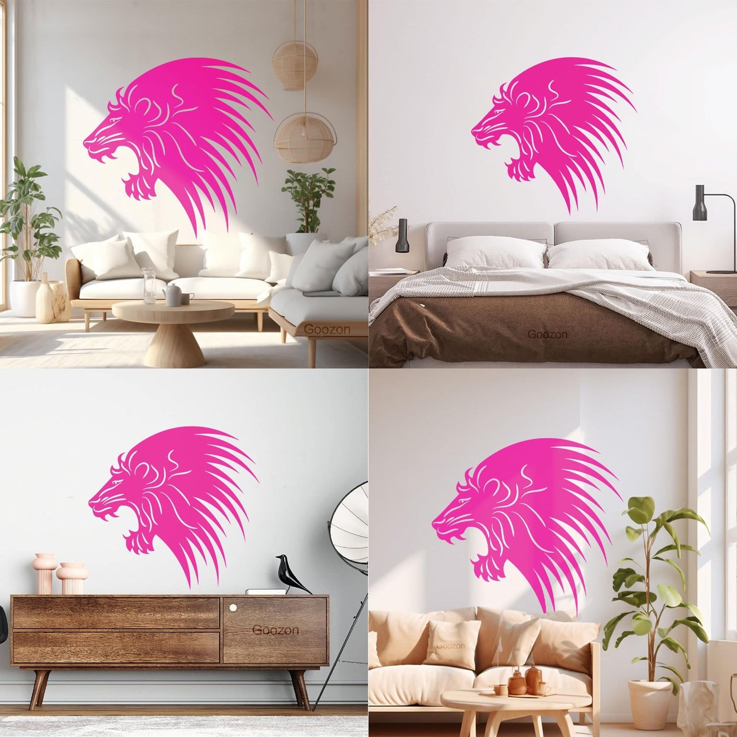 Wall Decals Paster Paper Wild Animals Lion Head Predator Do Not Damage The Wall Surface