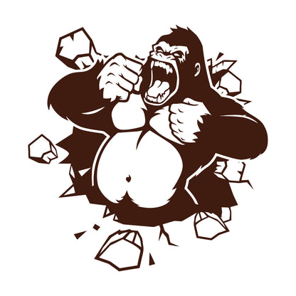 Wall Decals Crack Monkey Kids Funny Animal Equipped With Transfer Film Kit