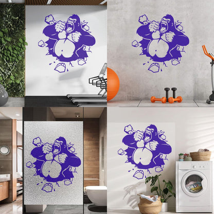 Wall Decals Crack Monkey Kids Funny Animal Equipped With Transfer Film Kit