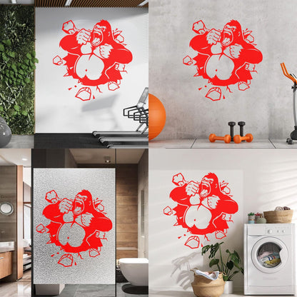 Wall Decals Crack Monkey Kids Funny Animal Equipped With Transfer Film Kit