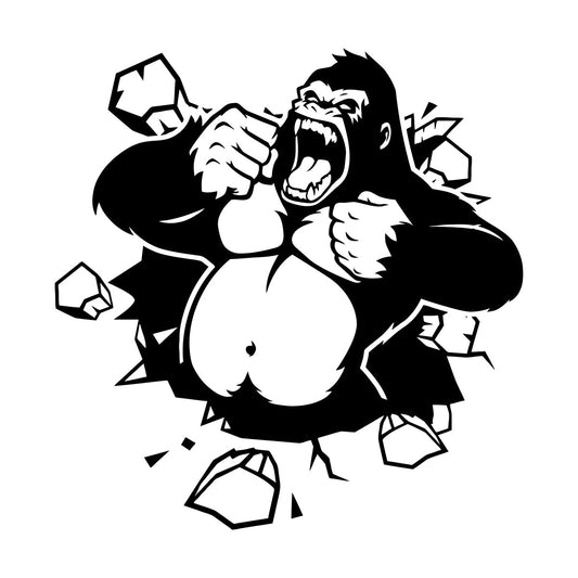 Wall Decals Crack Monkey Kids Funny Animal Equipped With Transfer Film Kit