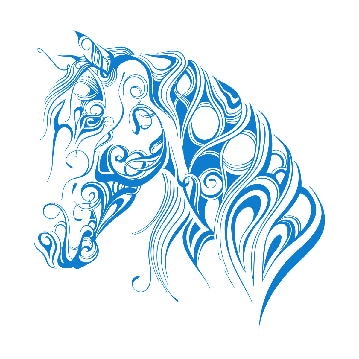 Engraving Decals Pattern Horse Head Animal Racehorse Mane Art Mural Painting