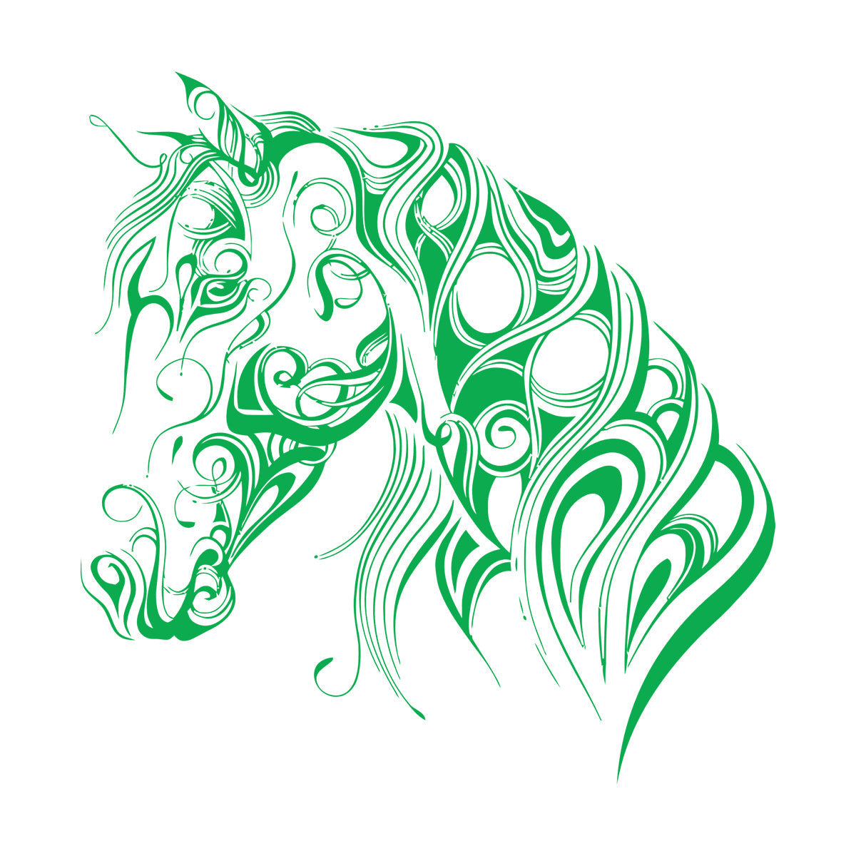 Engraving Decals Pattern Horse Head Animal Racehorse Mane Art Mural Painting