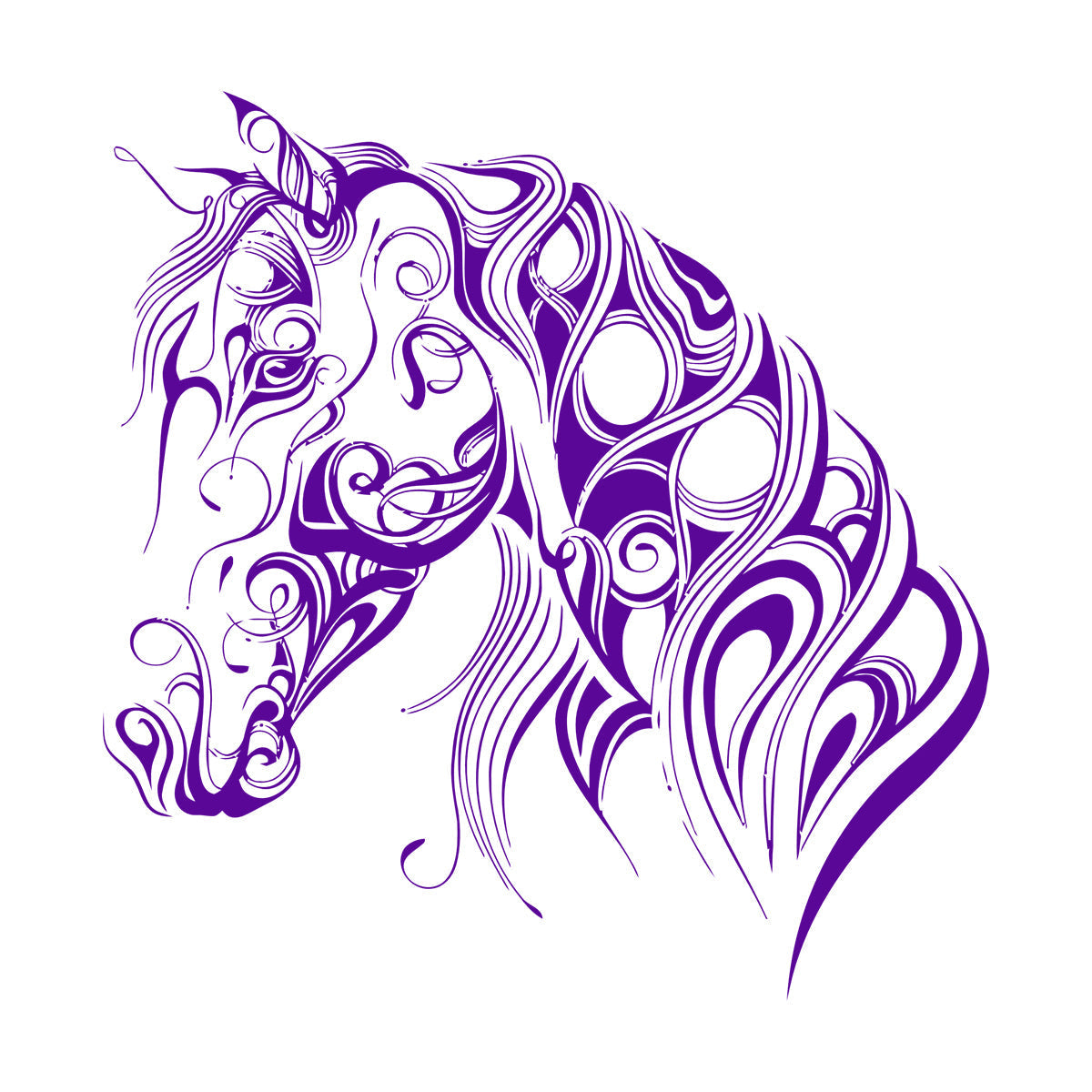 Engraving Decals Pattern Horse Head Animal Racehorse Mane Art Mural Painting