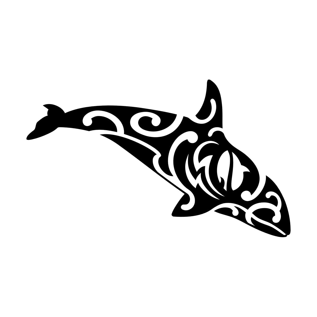 Sea Predator Animal Grampus Tattoo Style Mural And Wall Vinyl Decal Multiple Size Options