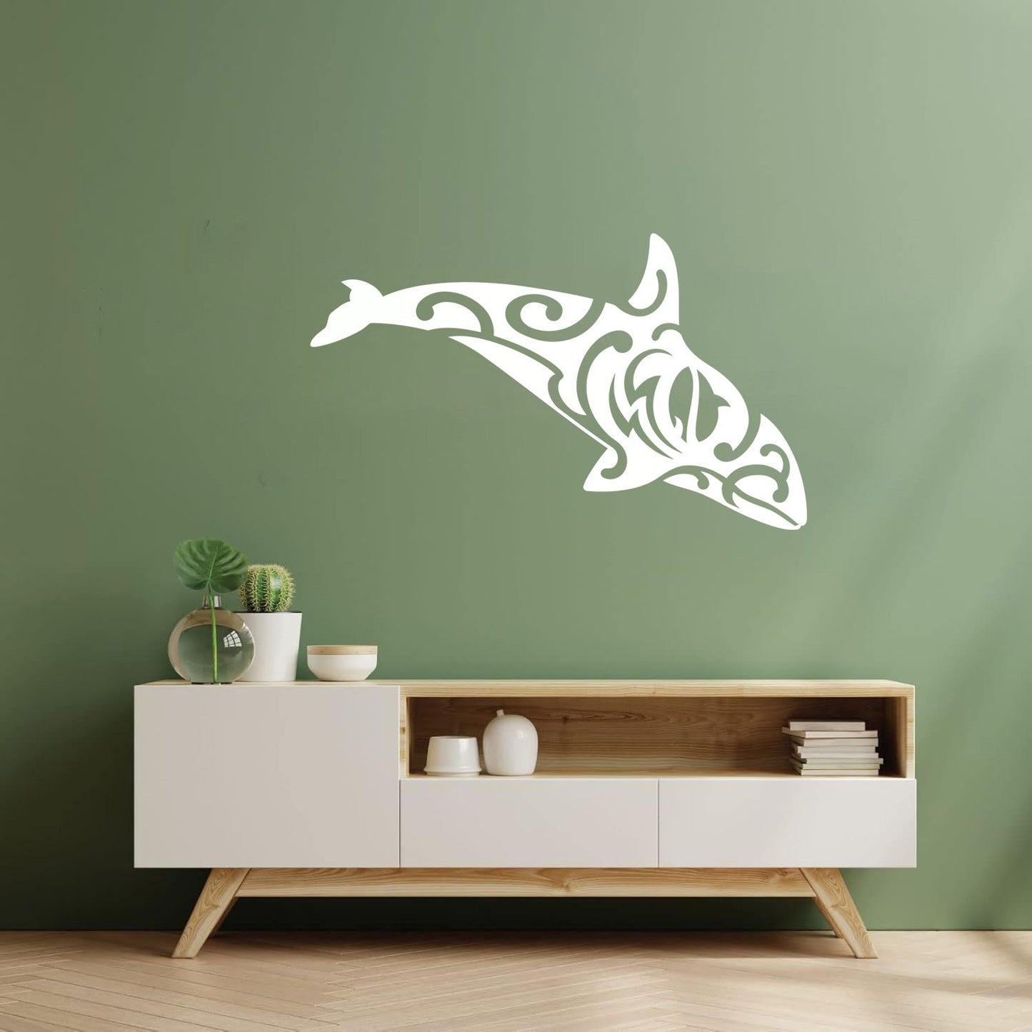 Sea Predator Animal Grampus Tattoo Style Mural And Wall Vinyl Decal Multiple Size Options