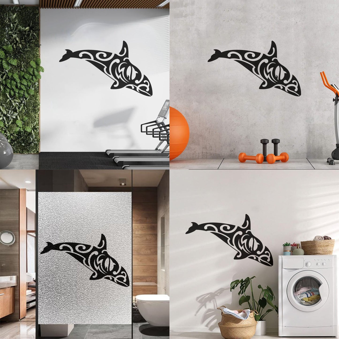 Sea Predator Animal Grampus Tattoo Style Mural And Wall Vinyl Decal Multiple Size Options