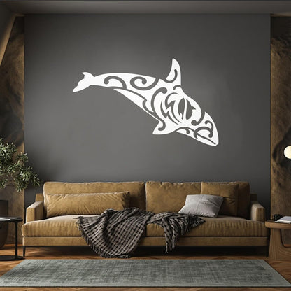 Sea Predator Animal Grampus Tattoo Style Mural And Wall Vinyl Decal Multiple Size Options