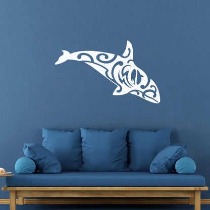 Sea Predator Animal Grampus Tattoo Style Mural And Wall Vinyl Decal Multiple Size Options