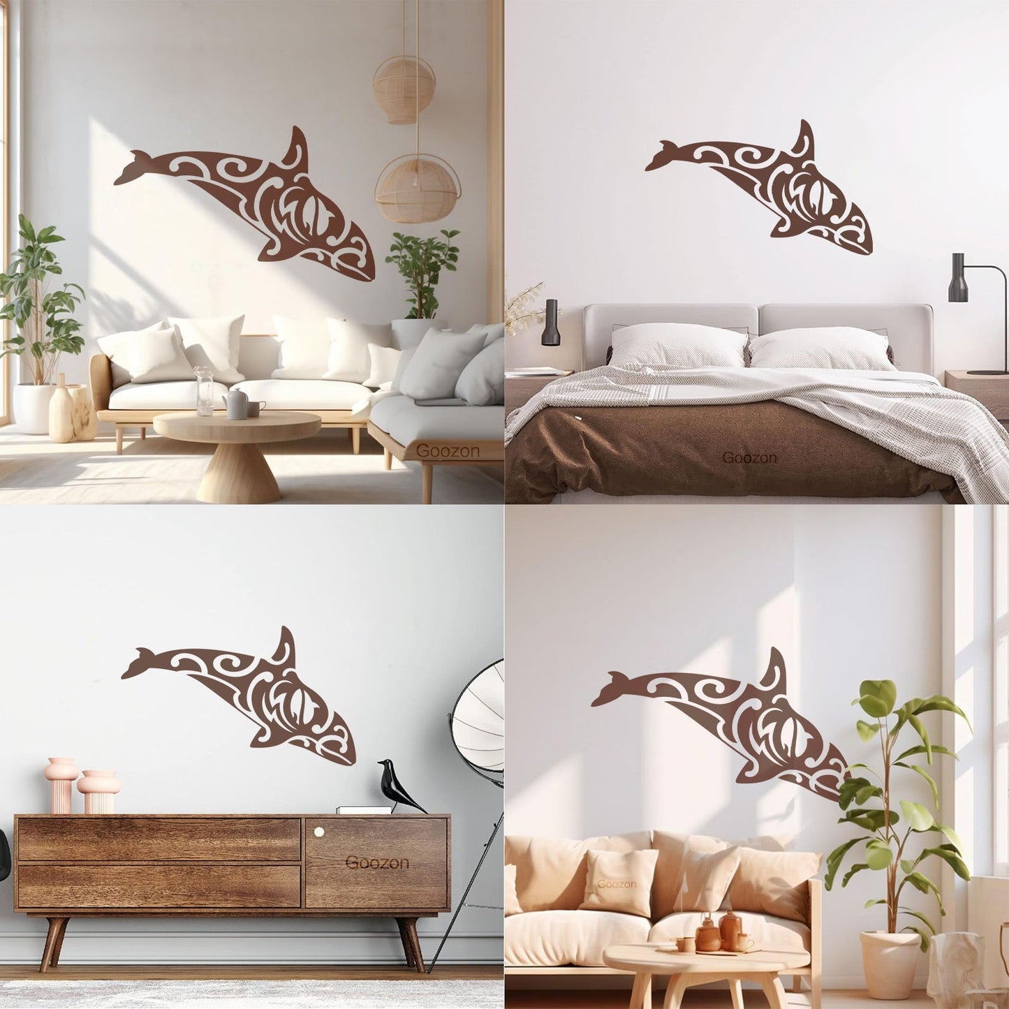 Sea Predator Animal Grampus Tattoo Style Mural And Wall Vinyl Decal Multiple Size Options