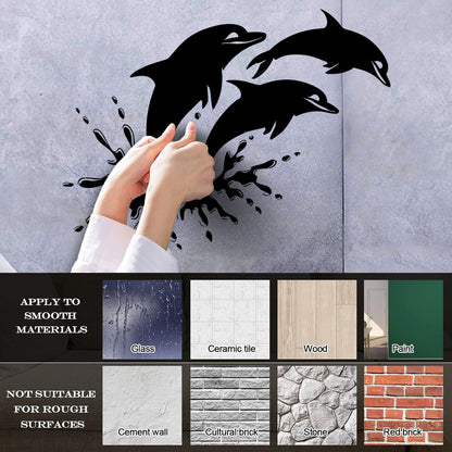 Wall Stickers Paster Paper Window Graphics And Dolphins Marine Animals Ocean Waterproof