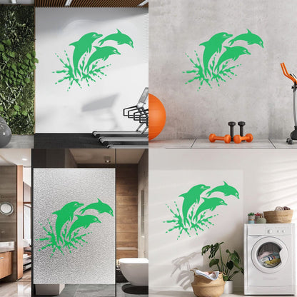 Wall Stickers Paster Paper Window Graphics And Dolphins Marine Animals Ocean Waterproof