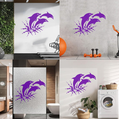 Wall Stickers Paster Paper Window Graphics And Dolphins Marine Animals Ocean Waterproof