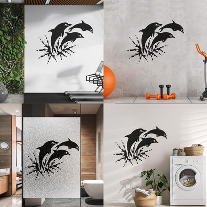 Wall Stickers Paster Paper Window Graphics And Dolphins Marine Animals Ocean Waterproof