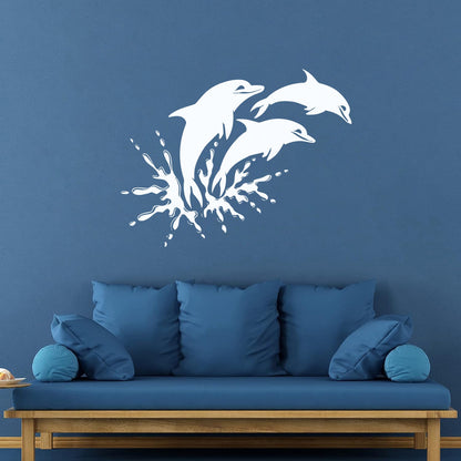 Wall Stickers Paster Paper Window Graphics And Dolphins Marine Animals Ocean Waterproof