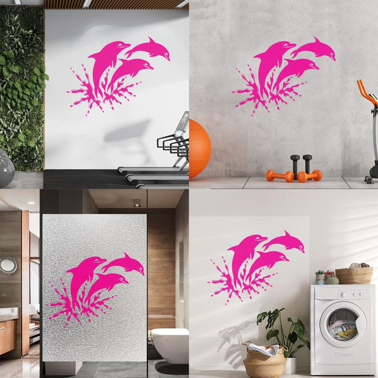 Wall Stickers Paster Paper Window Graphics And Dolphins Marine Animals Ocean Waterproof