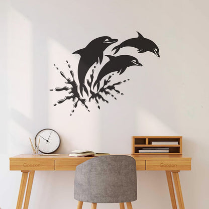 Wall Stickers Paster Paper Window Graphics And Dolphins Marine Animals Ocean Waterproof