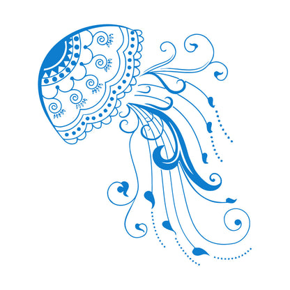 Fine Carving Decals Jellyfish Sea Animal Beach Style Marine Art Decoration