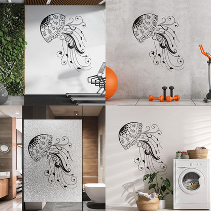 Fine Carving Decals Jellyfish Sea Animal Beach Style Marine Art Decoration