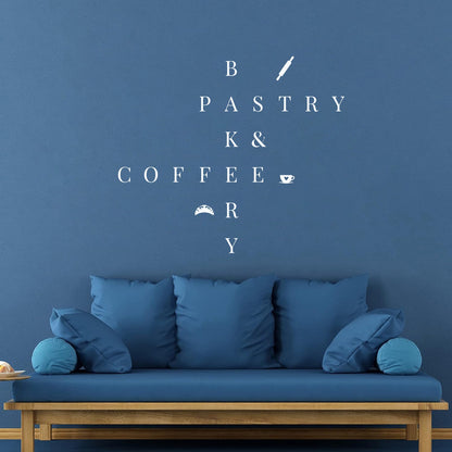 Vinyl Wall Stickers Lettering Kitchen Bakery Pastry Coffee Cafe Rolling Pin Removable Without Leaving Glue