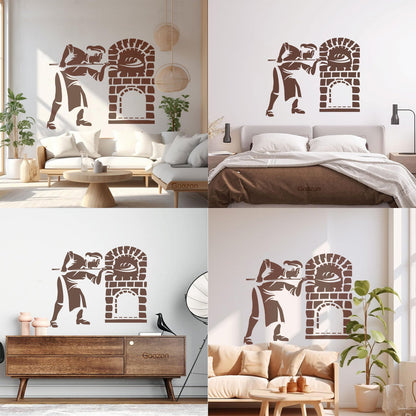 Vinyl Wall Stickers Bakery Bakeshop Kitchen Bakehouse Oven Glass Stickers