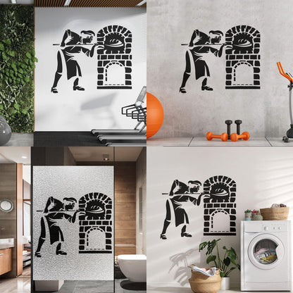 Vinyl Wall Stickers Bakery Bakeshop Kitchen Bakehouse Oven Glass Stickers