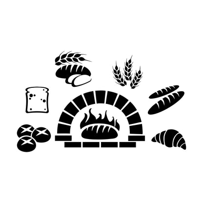Engraving Stickers Bakery Oven House Fresh Bread Kitchen Waterproof