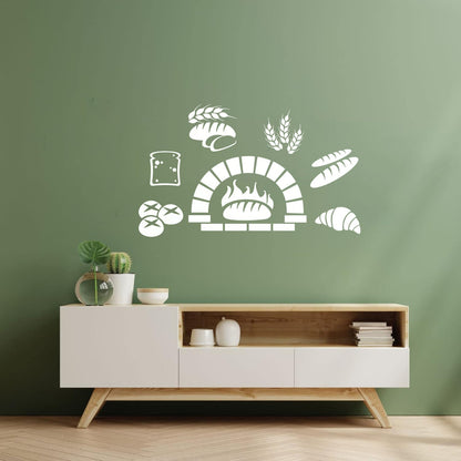 Engraving Stickers Bakery Oven House Fresh Bread Kitchen Waterproof
