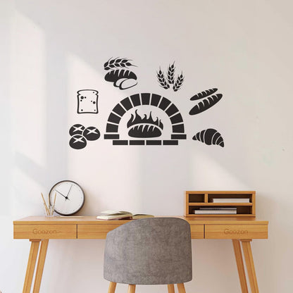 Engraving Stickers Bakery Oven House Fresh Bread Kitchen Waterproof