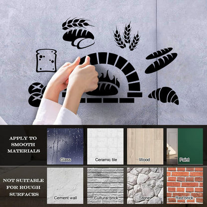 Engraving Stickers Bakery Oven House Fresh Bread Kitchen Waterproof