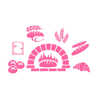 Engraving Stickers Bakery Oven House Fresh Bread Kitchen Waterproof