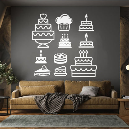 Vinyl Wall Stickers Bakery Shop Cake Kitchen Dessert Pastry Sweets Wall Beautification