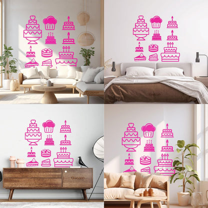 Vinyl Wall Stickers Bakery Shop Cake Kitchen Dessert Pastry Sweets Wall Beautification