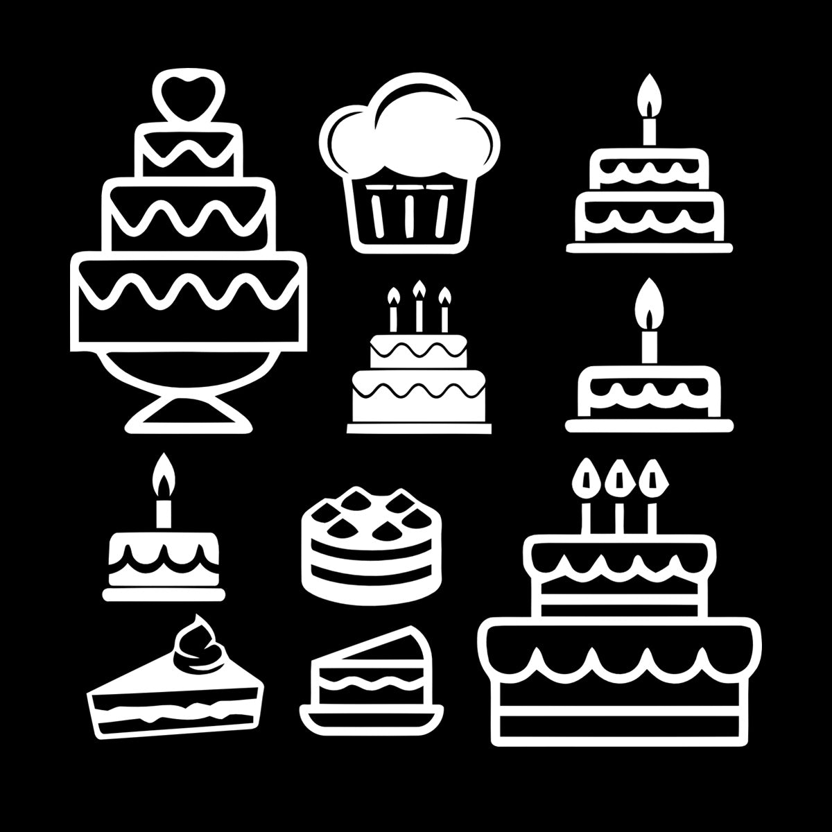 Vinyl Wall Stickers Bakery Shop Cake Kitchen Dessert Pastry Sweets Wall Beautification