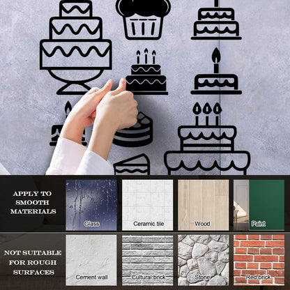 Vinyl Wall Stickers Bakery Shop Cake Kitchen Dessert Pastry Sweets Wall Beautification